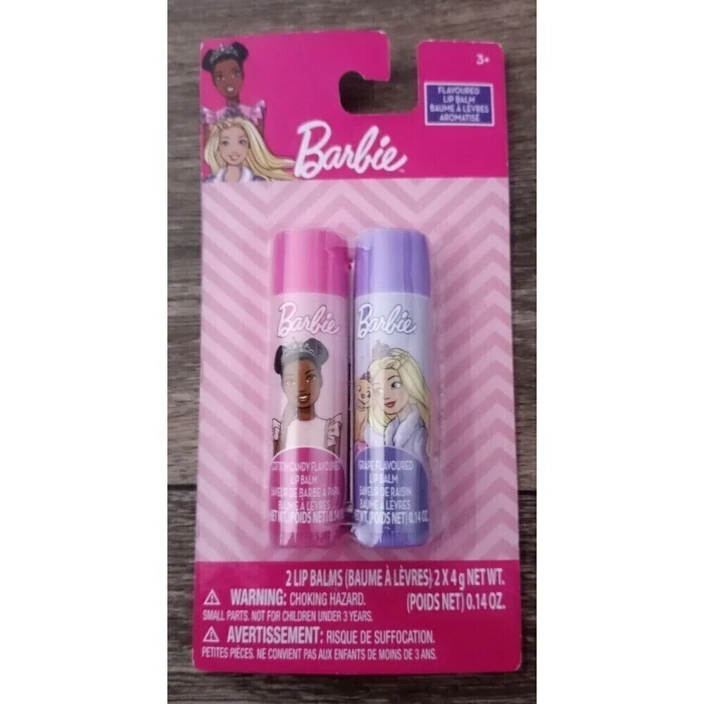 Barbie 2 Pack Lip Balms Cotton Candy & Grape Lot Of 3 Girls